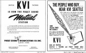 KVI ads, 1946 and 1949