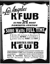 KFWB ad, 1936