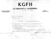 KGFH QSL Letter